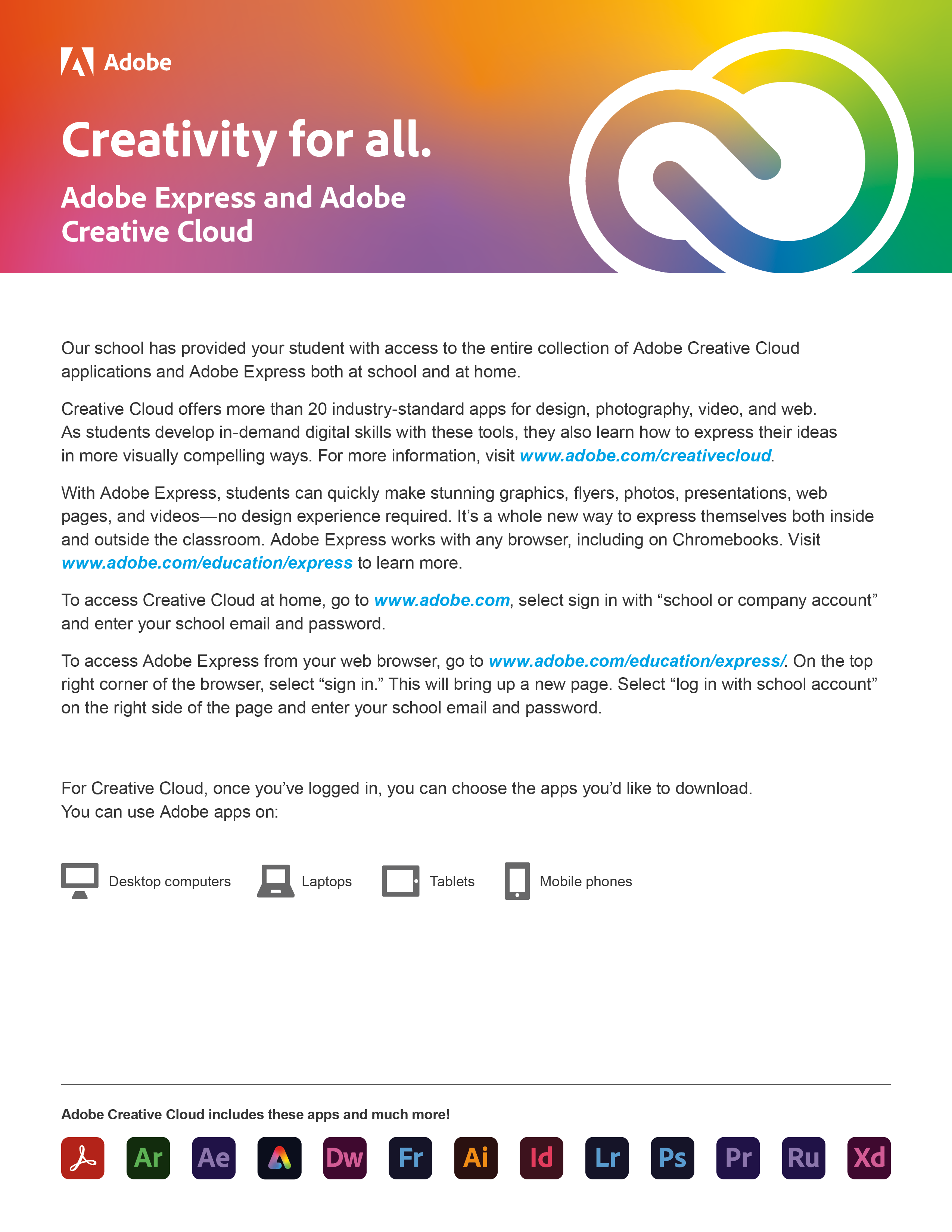 Adobe Express and Creative Cloud